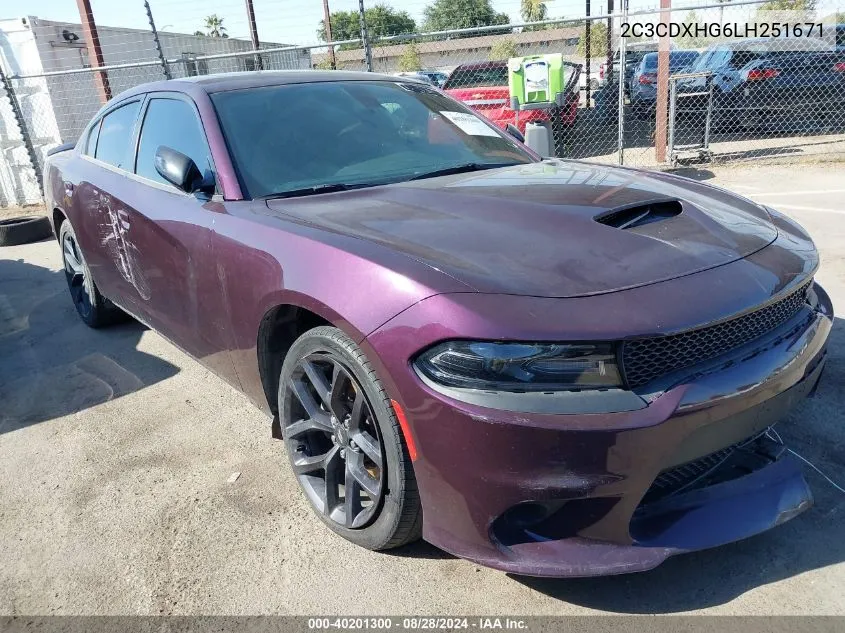 2020 Dodge Charger Gt Rwd VIN: 2C3CDXHG6LH251671 Lot: 40201300