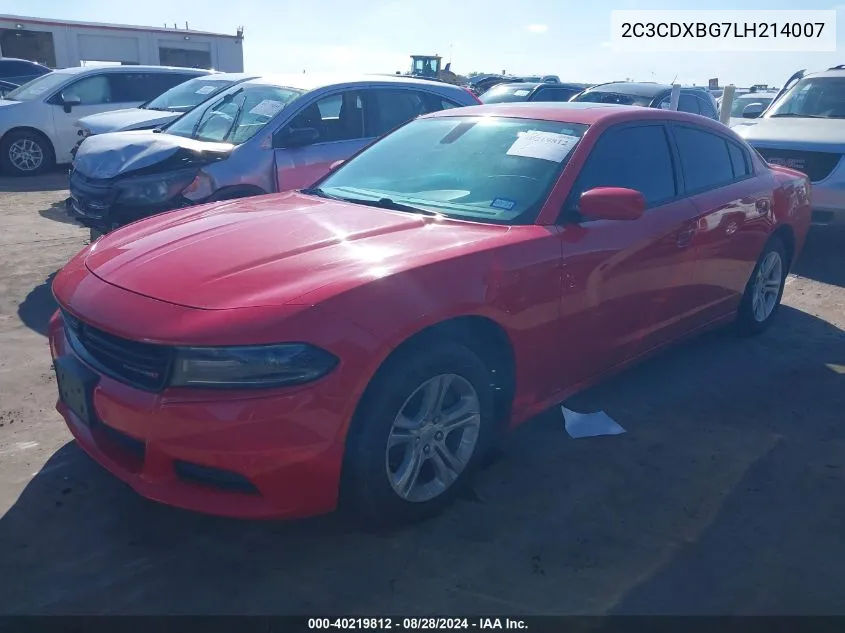 2C3CDXBG7LH214007 2020 Dodge Charger Sxt Rwd