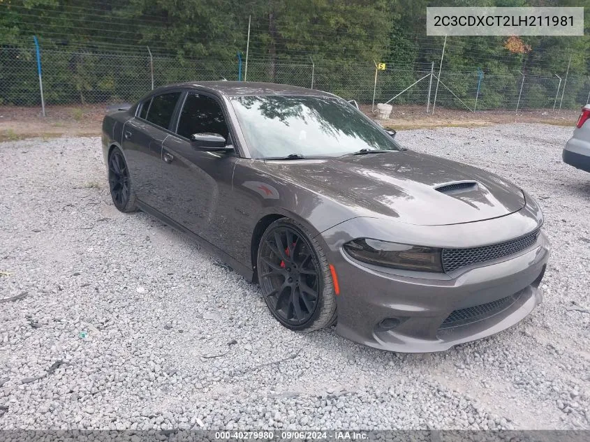 2020 Dodge Charger R/T Rwd VIN: 2C3CDXCT2LH211981 Lot: 40279980