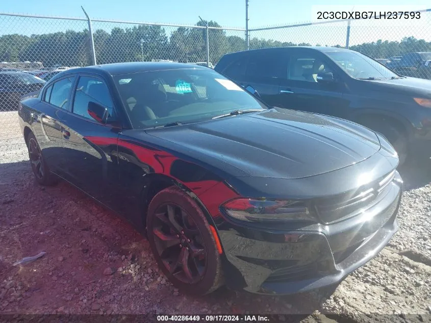 2020 Dodge Charger Sxt Rwd VIN: 2C3CDXBG7LH237593 Lot: 40286449