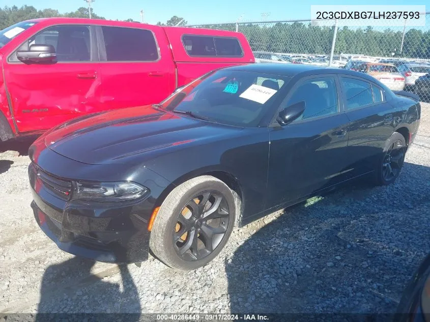 2020 Dodge Charger Sxt Rwd VIN: 2C3CDXBG7LH237593 Lot: 40286449