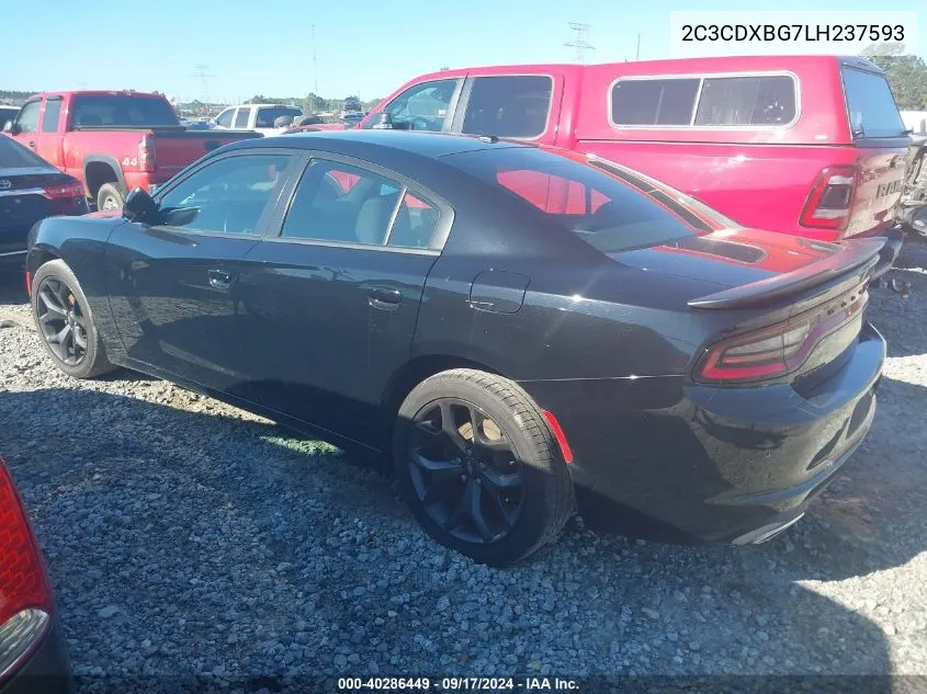 2020 Dodge Charger Sxt Rwd VIN: 2C3CDXBG7LH237593 Lot: 40286449