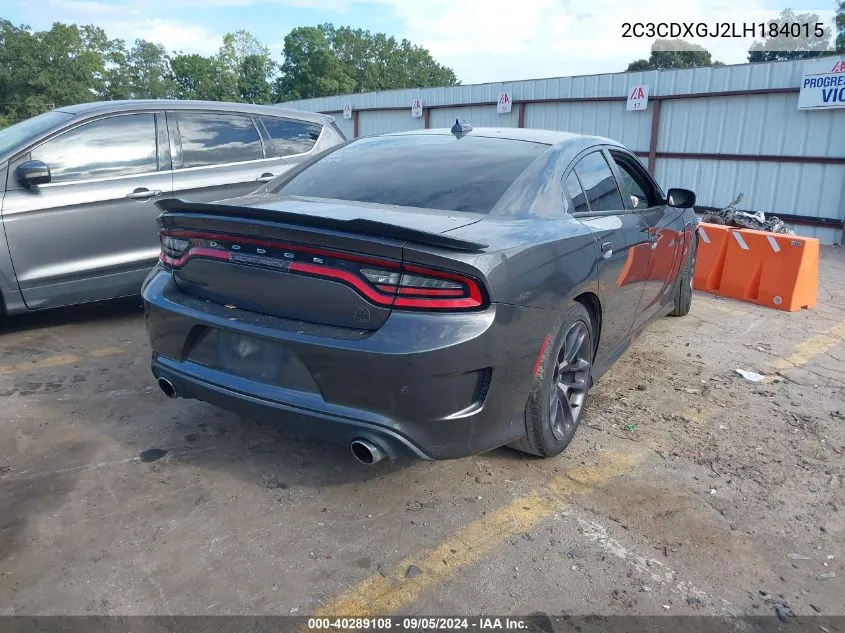 2020 Dodge Charger Scat Pack Rwd VIN: 2C3CDXGJ2LH184015 Lot: 40289108