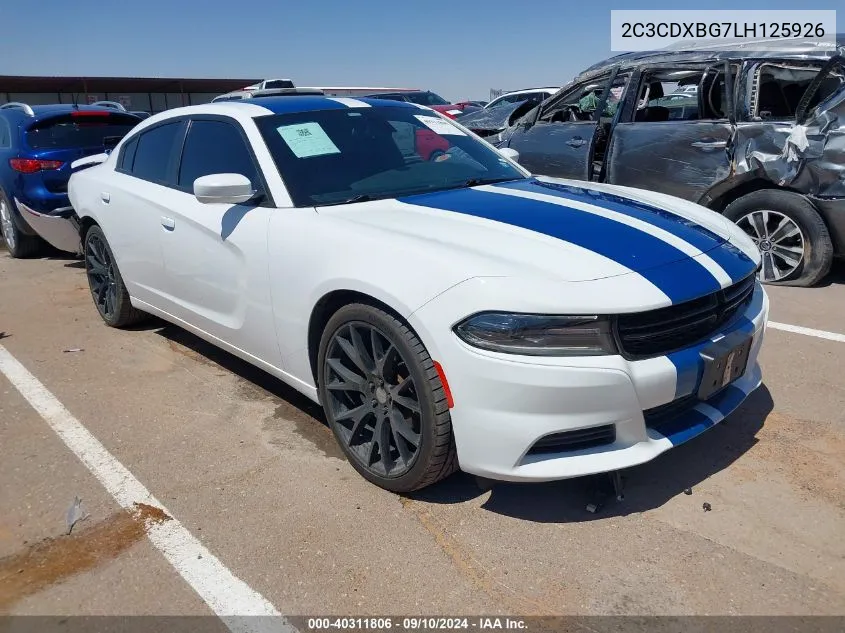 2020 Dodge Charger Sxt VIN: 2C3CDXBG7LH125926 Lot: 40311806