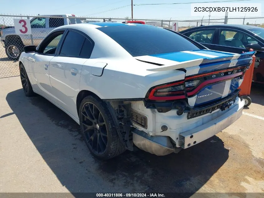 2020 Dodge Charger Sxt VIN: 2C3CDXBG7LH125926 Lot: 40311806