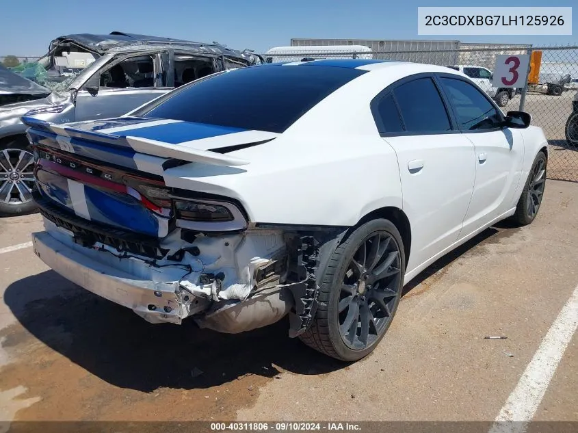 2020 Dodge Charger Sxt VIN: 2C3CDXBG7LH125926 Lot: 40311806