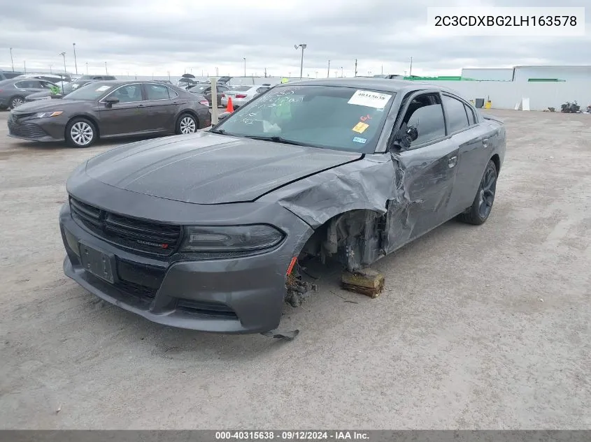 2020 Dodge Charger Sxt VIN: 2C3CDXBG2LH163578 Lot: 40315638