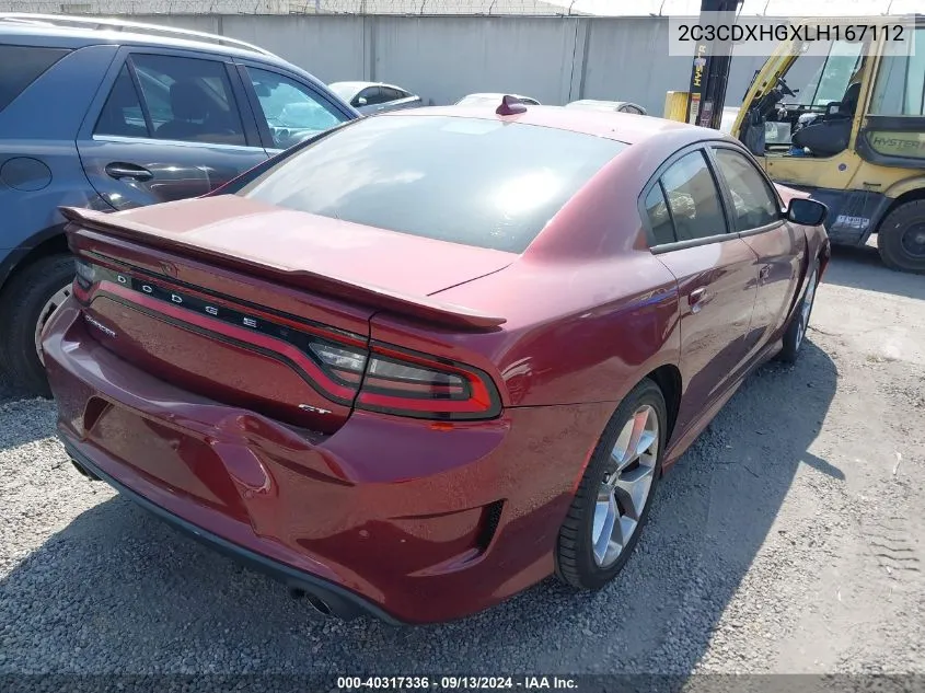 2020 Dodge Charger Gt Rwd VIN: 2C3CDXHGXLH167112 Lot: 40317336