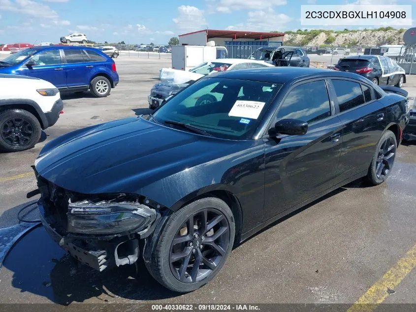 2020 Dodge Charger Sxt Rwd VIN: 2C3CDXBGXLH104908 Lot: 40330622