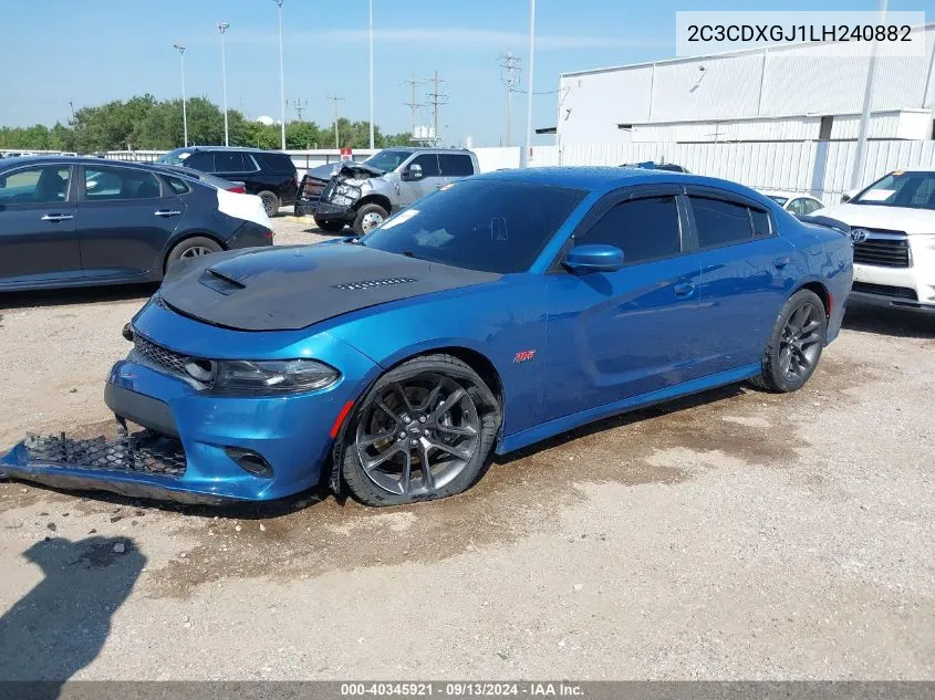 2020 Dodge Charger Scat Pack Rwd VIN: 2C3CDXGJ1LH240882 Lot: 40345921