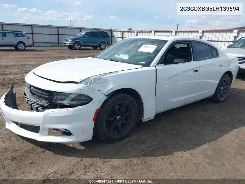 2020 Dodge Charger Sxt Rwd VIN: 2C3CDXBG5LH139694 Lot: 40347227