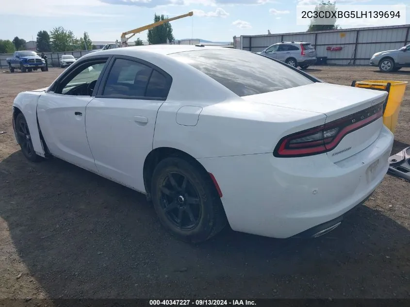 2020 Dodge Charger Sxt Rwd VIN: 2C3CDXBG5LH139694 Lot: 40347227