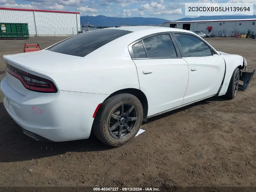 2020 Dodge Charger Sxt Rwd VIN: 2C3CDXBG5LH139694 Lot: 40347227