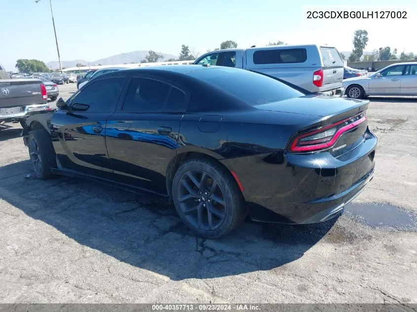 2020 Dodge Charger Sxt Rwd VIN: 2C3CDXBG0LH127002 Lot: 40357713