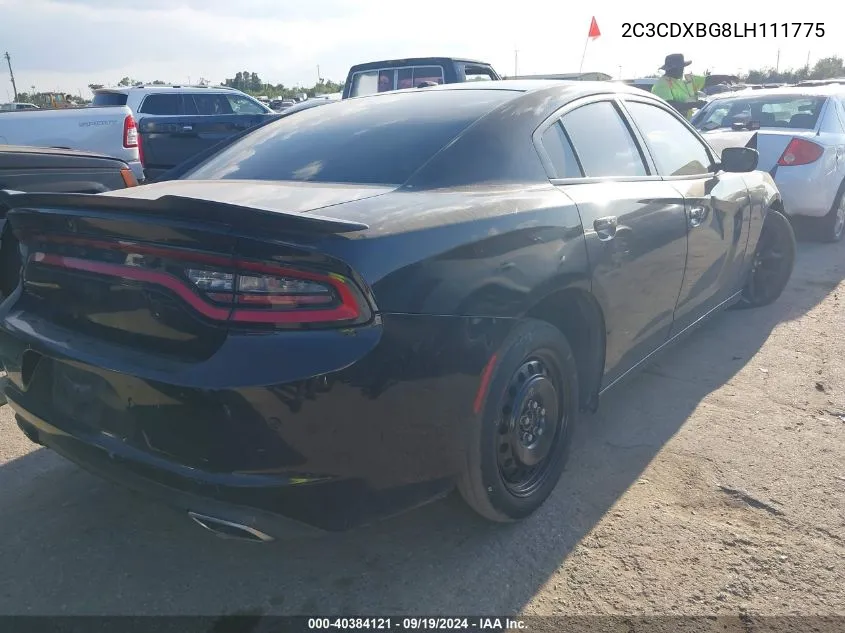 2020 Dodge Charger Sxt Rwd VIN: 2C3CDXBG8LH111775 Lot: 40384121