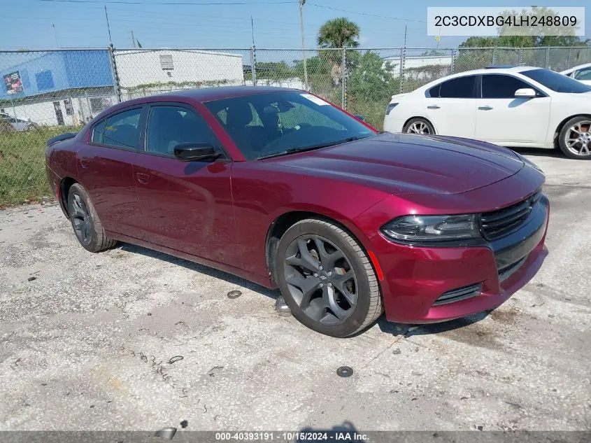 2020 Dodge Charger Sxt Rwd VIN: 2C3CDXBG4LH248809 Lot: 40393191