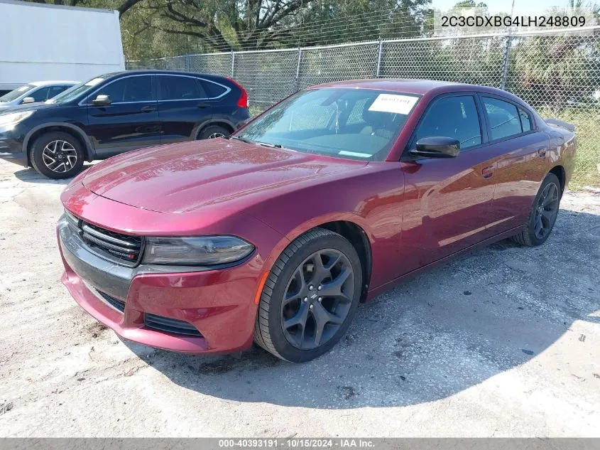 2020 Dodge Charger Sxt Rwd VIN: 2C3CDXBG4LH248809 Lot: 40393191