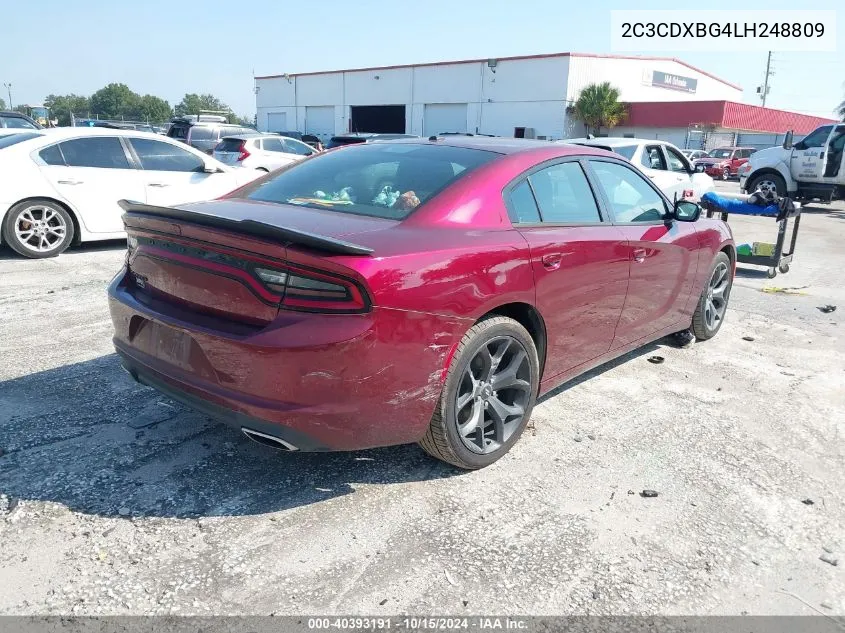 2020 Dodge Charger Sxt Rwd VIN: 2C3CDXBG4LH248809 Lot: 40393191