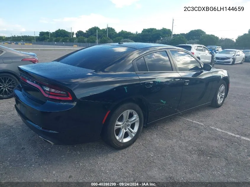 2020 Dodge Charger Sxt VIN: 2C3CDXBG6LH144659 Lot: 40398299