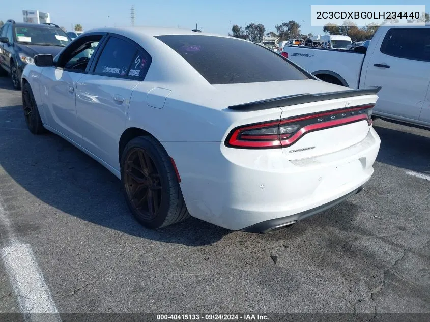 2020 Dodge Charger Sxt Rwd VIN: 2C3CDXBG0LH234440 Lot: 40415133