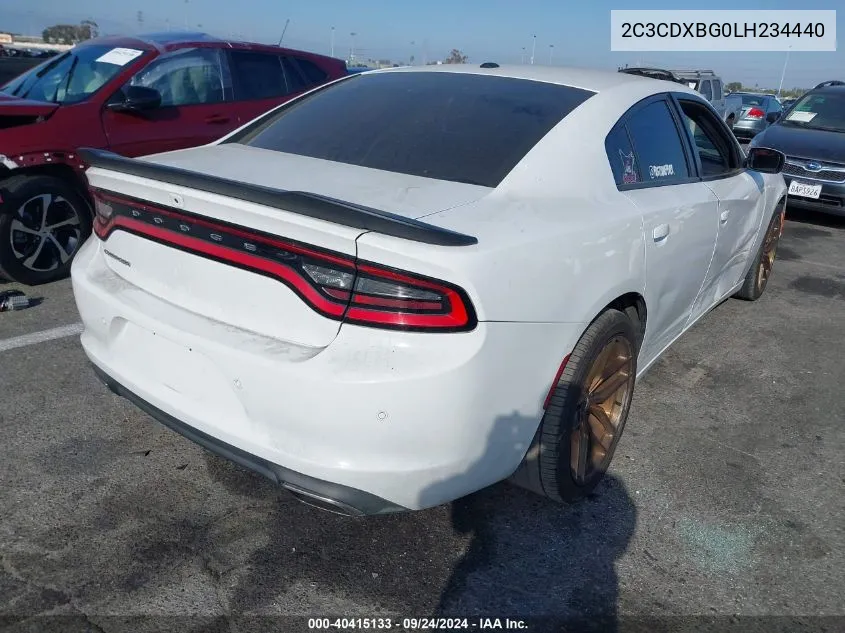 2020 Dodge Charger Sxt Rwd VIN: 2C3CDXBG0LH234440 Lot: 40415133