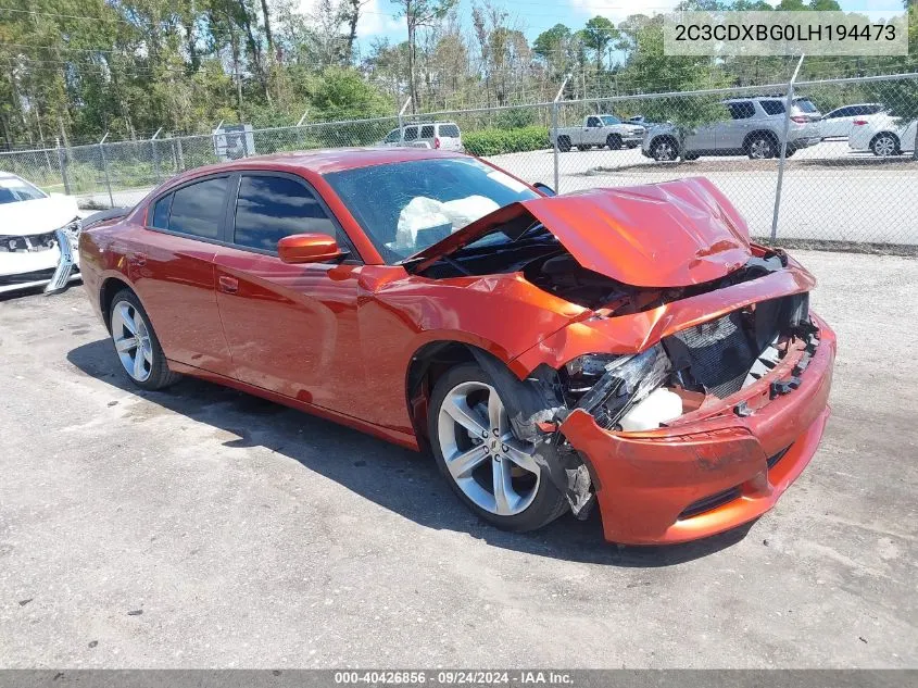 2020 Dodge Charger Sxt VIN: 2C3CDXBG0LH194473 Lot: 40426856