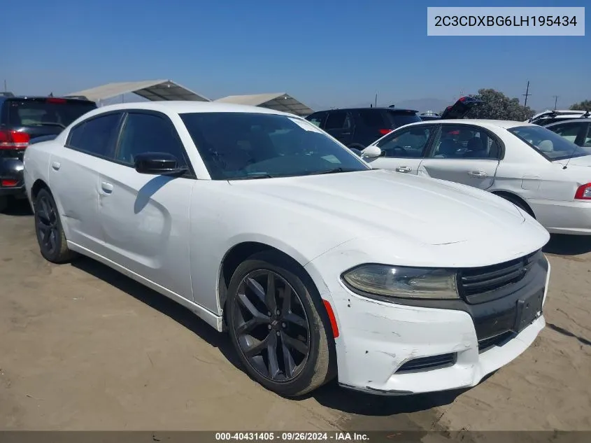 2020 Dodge Charger Sxt Rwd VIN: 2C3CDXBG6LH195434 Lot: 40431405