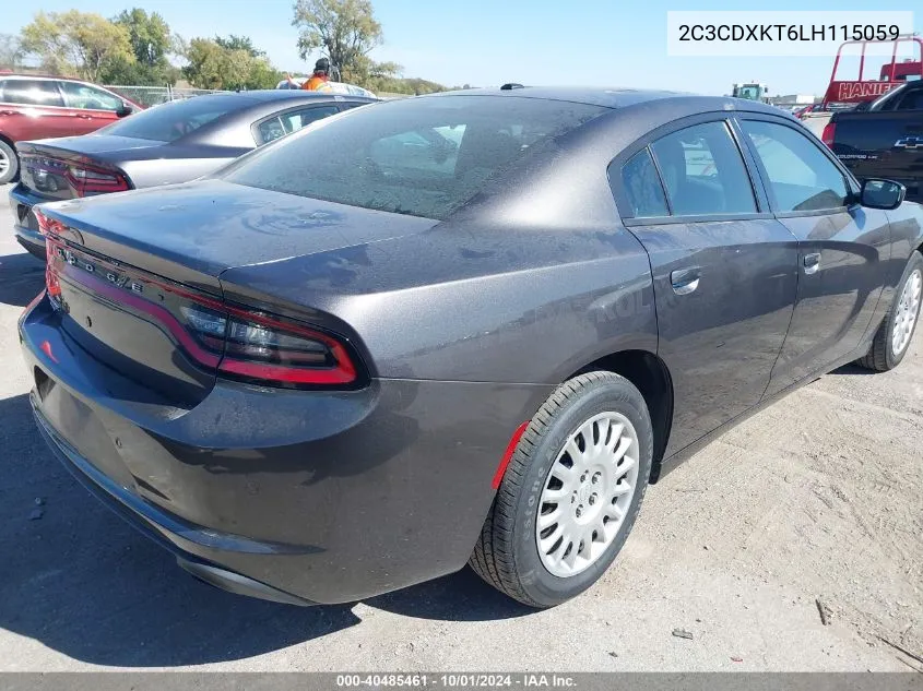 2020 Dodge Charger Police Awd VIN: 2C3CDXKT6LH115059 Lot: 40485461