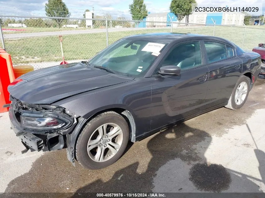 2020 Dodge Charger Sxt Rwd VIN: 2C3CDXBG6LH144029 Lot: 40579976