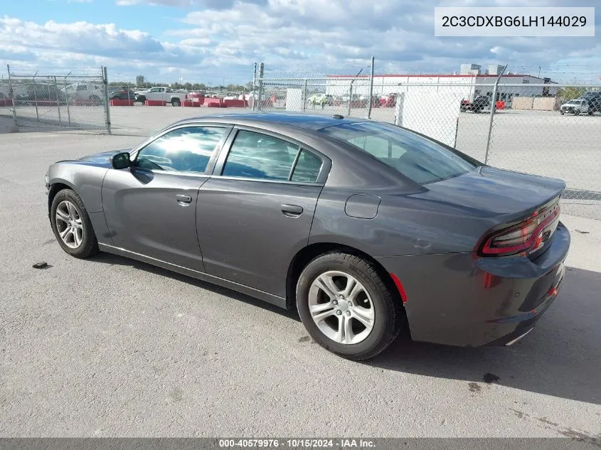 2020 Dodge Charger Sxt Rwd VIN: 2C3CDXBG6LH144029 Lot: 40579976