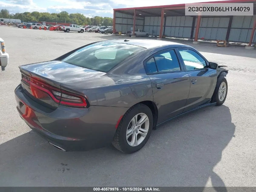 2020 Dodge Charger Sxt Rwd VIN: 2C3CDXBG6LH144029 Lot: 40579976