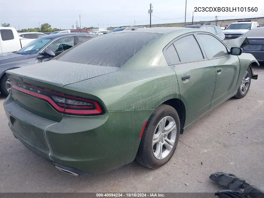 2020 Dodge Charger Sxt Rwd VIN: 2C3CDXBG3LH101560 Lot: 40594234