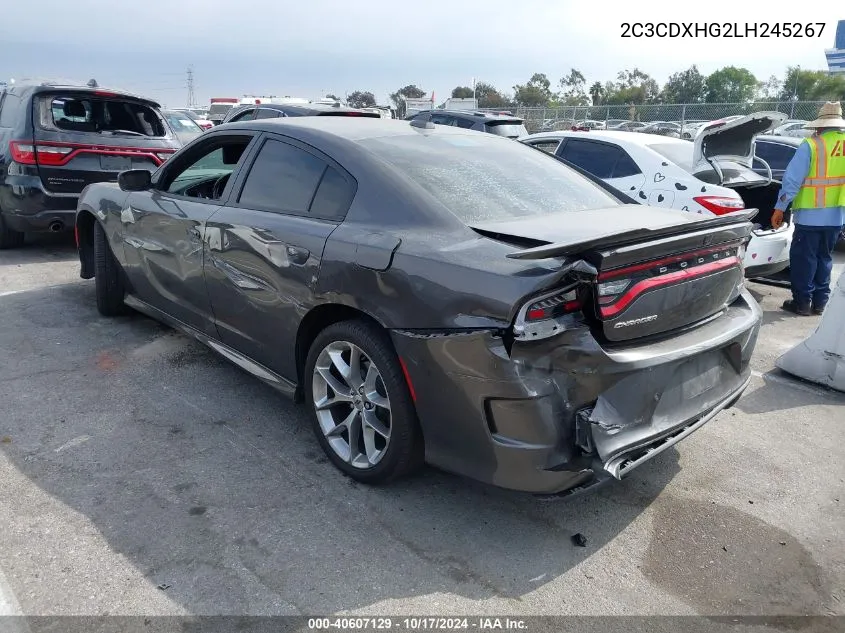 2020 Dodge Charger Gt Rwd VIN: 2C3CDXHG2LH245267 Lot: 40607129