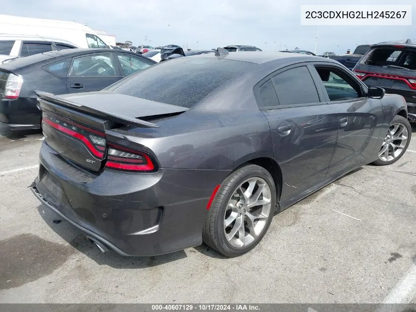 2020 Dodge Charger Gt Rwd VIN: 2C3CDXHG2LH245267 Lot: 40607129