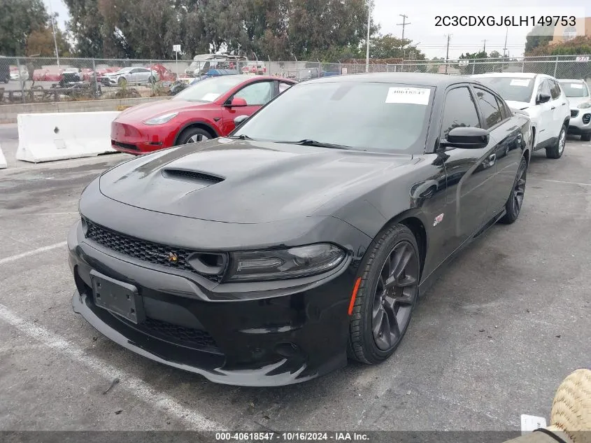 2020 Dodge Charger Scat Pack Rwd VIN: 2C3CDXGJ6LH149753 Lot: 40618547