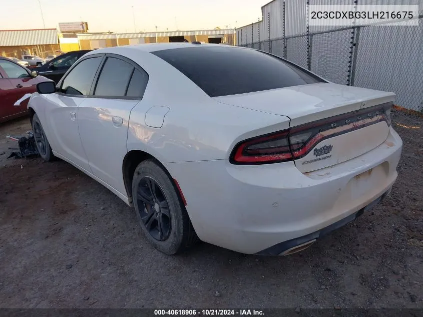 2020 Dodge Charger Sxt Rwd VIN: 2C3CDXBG3LH216675 Lot: 40618906