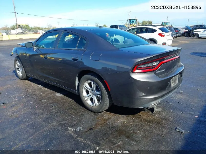 2020 Dodge Charger Sxt Rwd VIN: 2C3CDXBGXLH153896 Lot: 40623988