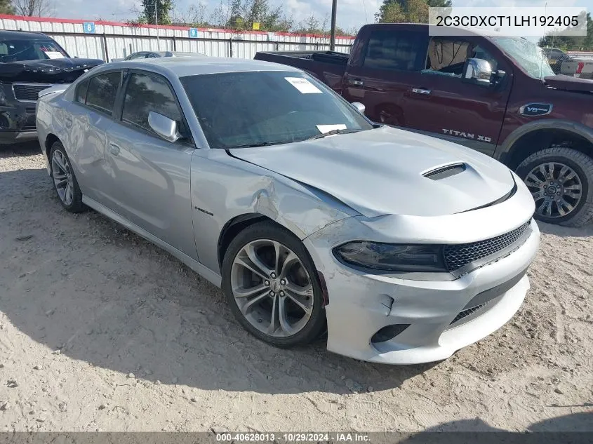 2020 Dodge Charger R/T Rwd VIN: 2C3CDXCT1LH192405 Lot: 40628013