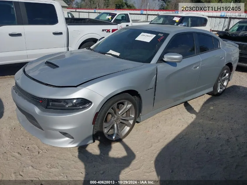 2020 Dodge Charger R/T Rwd VIN: 2C3CDXCT1LH192405 Lot: 40628013