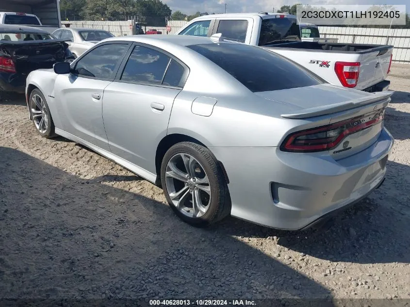 2020 Dodge Charger R/T Rwd VIN: 2C3CDXCT1LH192405 Lot: 40628013