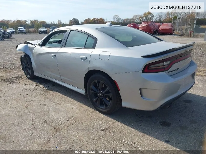 2020 Dodge Charger Gt VIN: 2C3CDXMG0LH137218 Lot: 40640829