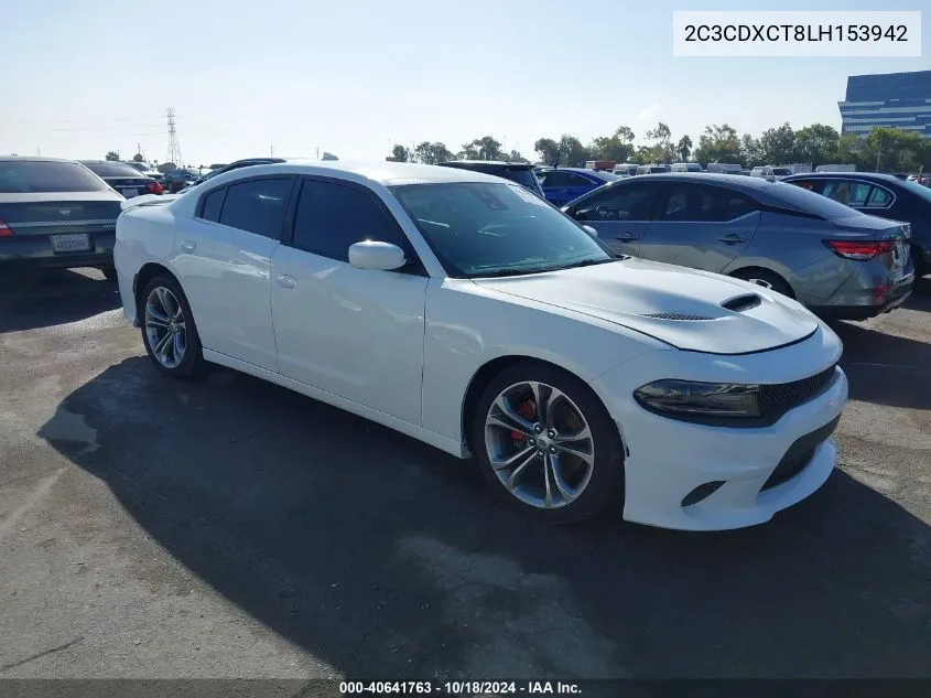 2020 Dodge Charger R/T Rwd VIN: 2C3CDXCT8LH153942 Lot: 40641763