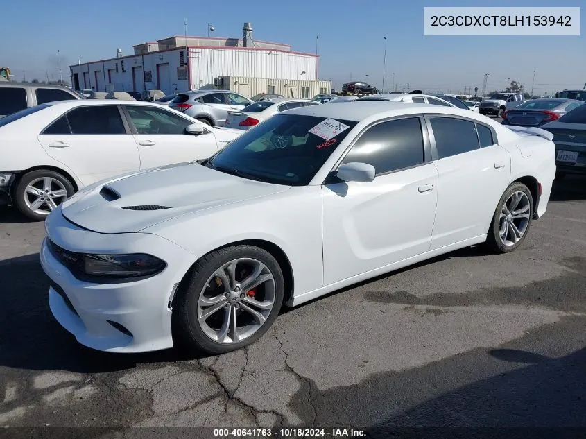 2020 Dodge Charger R/T Rwd VIN: 2C3CDXCT8LH153942 Lot: 40641763