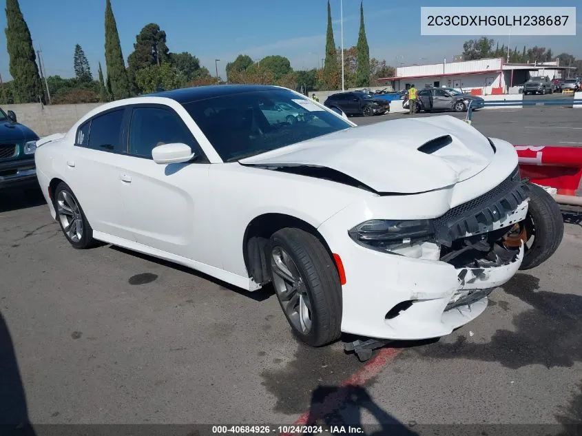 2020 Dodge Charger Gt Rwd VIN: 2C3CDXHG0LH238687 Lot: 40684926