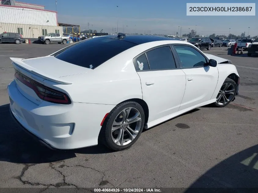 2020 Dodge Charger Gt Rwd VIN: 2C3CDXHG0LH238687 Lot: 40684926