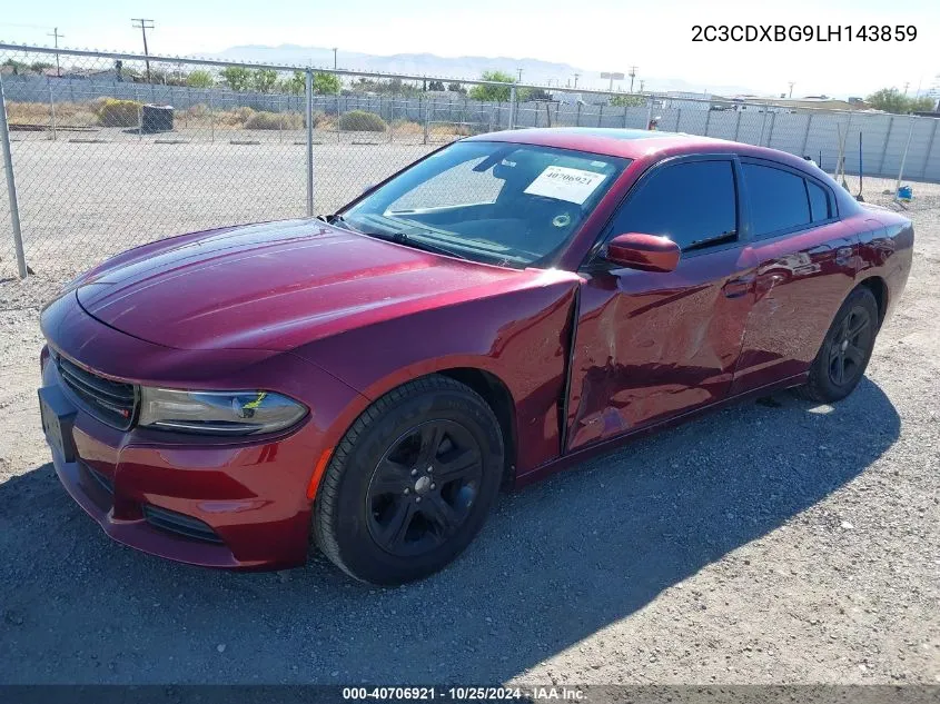 2020 Dodge Charger Sxt Rwd VIN: 2C3CDXBG9LH143859 Lot: 40706921