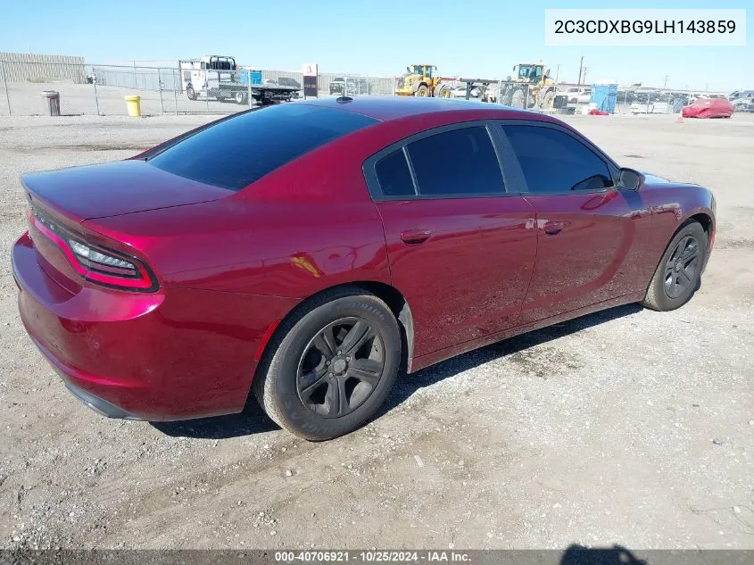 2020 Dodge Charger Sxt Rwd VIN: 2C3CDXBG9LH143859 Lot: 40706921