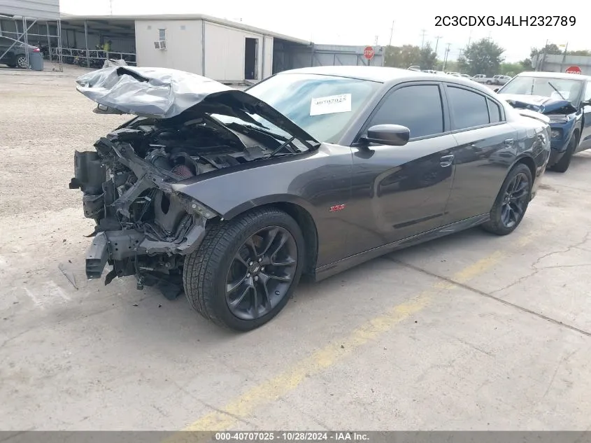 2020 Dodge Charger Scat Pack Rwd VIN: 2C3CDXGJ4LH232789 Lot: 40707025