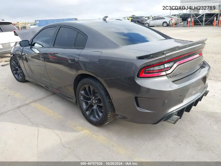 2020 Dodge Charger Scat Pack Rwd VIN: 2C3CDXGJ4LH232789 Lot: 40707025