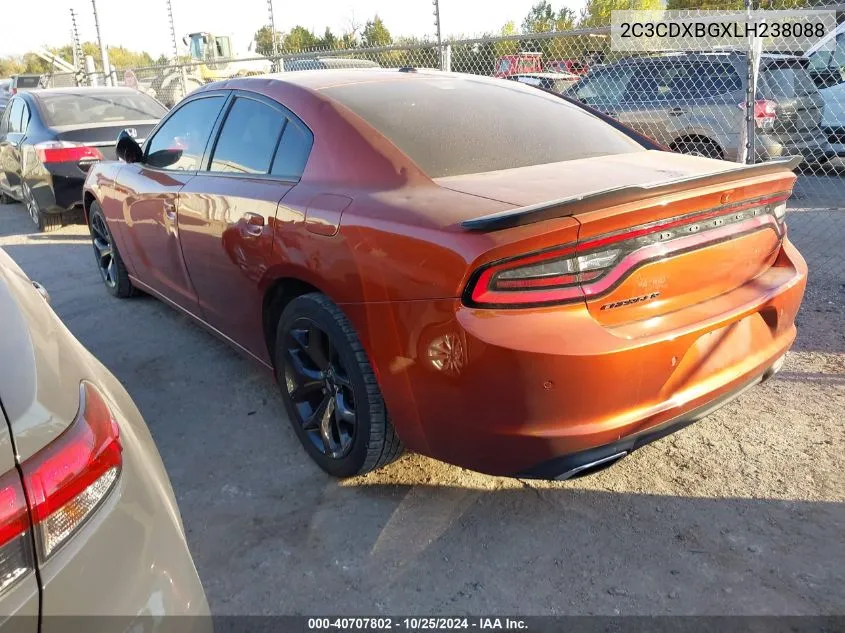 2020 Dodge Charger Sxt Rwd VIN: 2C3CDXBGXLH238088 Lot: 40707802